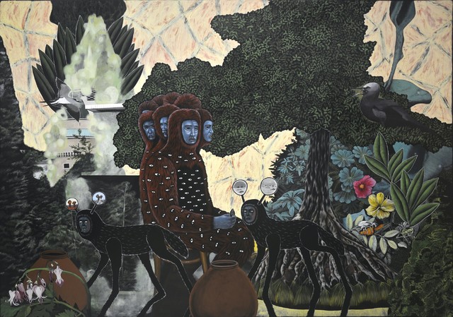 Rodel Tapaya .八头怪兽与生命之树 Eight Headed Monster and the Tree of Life 布面丙烯 Acrylic on canvas 244x335cm 2018