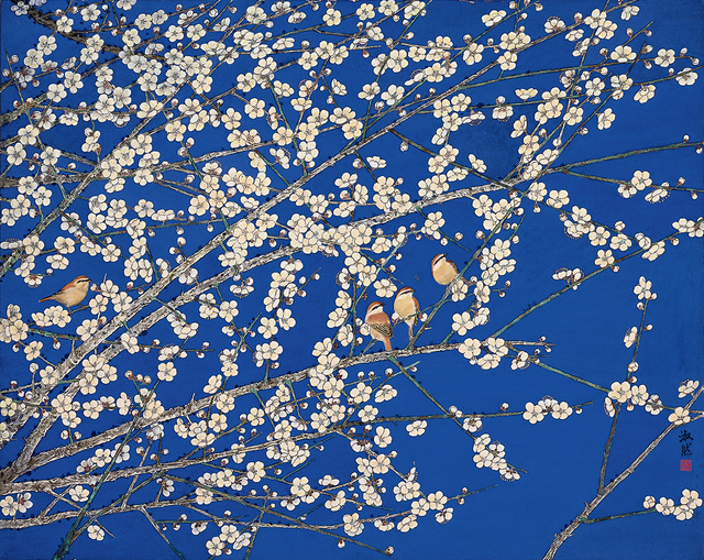 76、 蓝天白雪  74.5 cm×93 cm  纸本设色  2004年